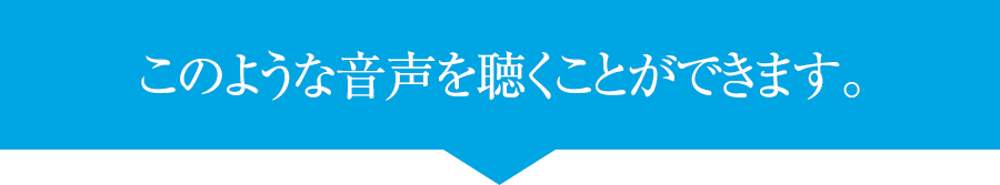 このような音声を聴くことができます。